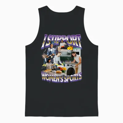 I Support Women's Sports Unwearable Bootleg Unisex Tank Top - Black