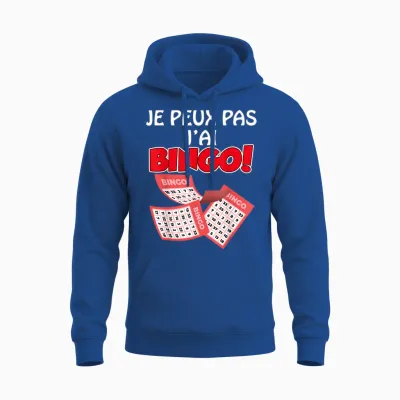 Je Peux Pas J'ai Bingo Humor Game Retired Colleague Family T-Shirt, Black, S Unisex Hoodie - Royal