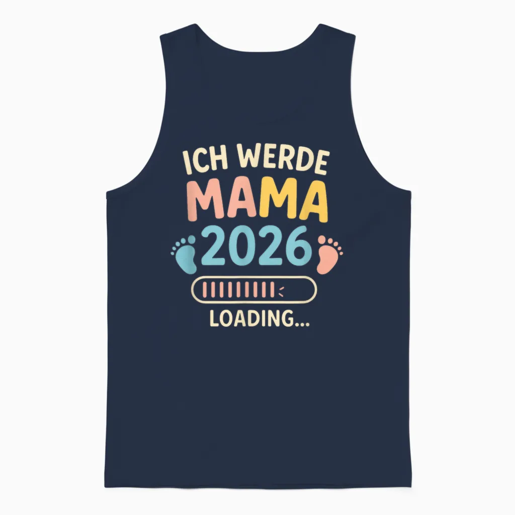 Ich Werde Mama 2026 Loading... - 2025 Loading Unisex Tank Top in Navy