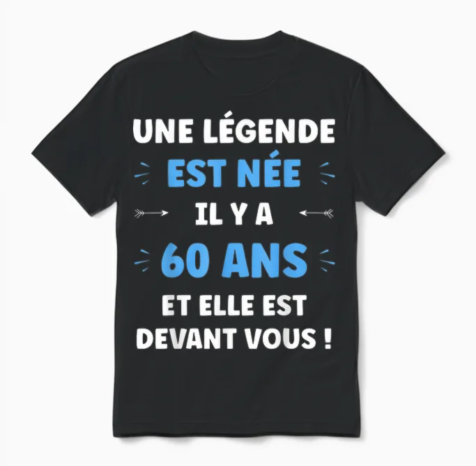 Humour Garçon Légende De 60 Ans Anniversaire 60 Ans Unisex T-Shirt in Black