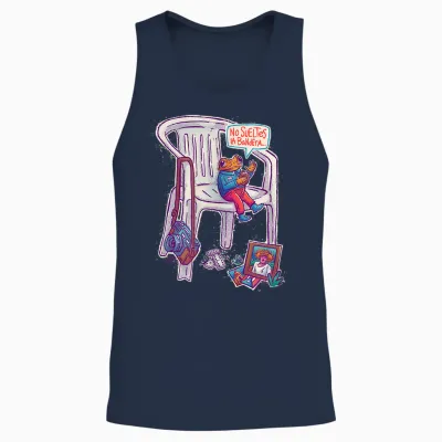 Sillas Blancas Puerto Rico Sapo Concho Bandera Boricua Unisex Tank Top - Navy