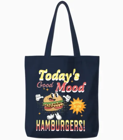 Today's Good Mood Brought to You by Hamburgers Tote Bags - Navy