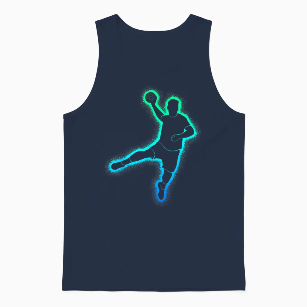 Handball Player Children's Handballer Men's Boys Handball T-Shirt, Black, S Unisex Tank Top in Navy