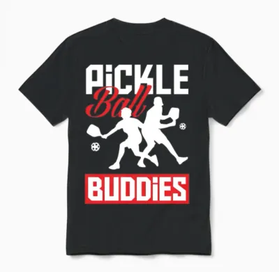 Pickleball Buddies Funny Pickleball Gift Unisex T-Shirt - Black