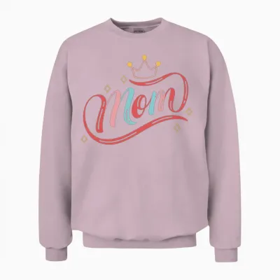 Mom / Colorful Graphic Design Unisex Sweatshirt - Light Pink