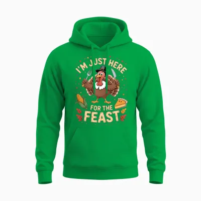 Thanksgiving Day Funny Turkey Unisex Hoodie - Irish Green