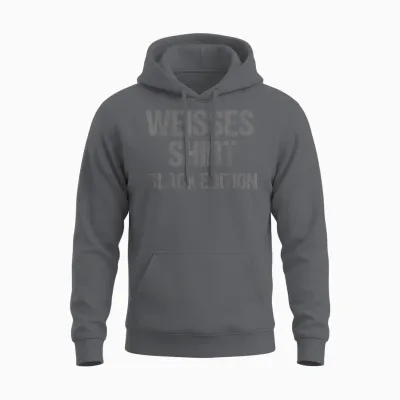 Funny Slogan White Shirt Black Edition T-Shirt, Black Unisex Hoodie - Charcoal