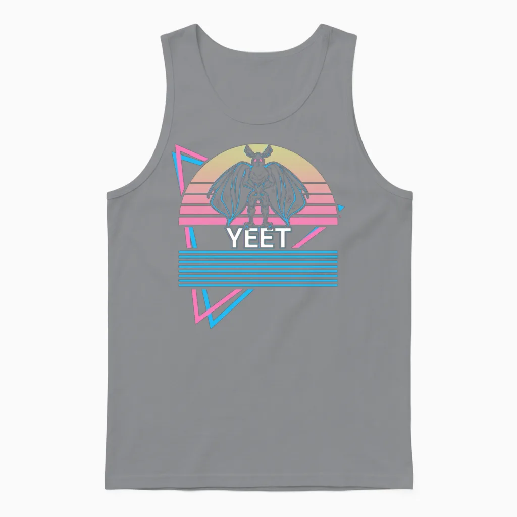 Mothman Cryptid Cryptozoology Retro Unisex Tank Top in Sport Grey