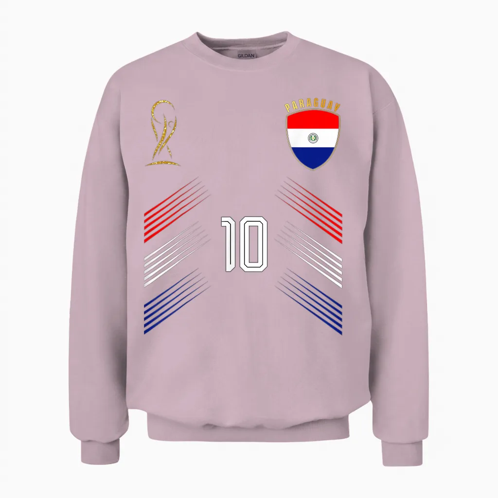 Drapeau Du Paraguay Pour Les Amateurs De Fierté Paraguayenne Rétro Unisex Sweatshirt in Light Pink