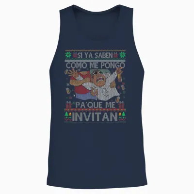 Si Ya Saben Como Me Pongo Pa' Que Me Invitan Funny Spanish Unisex Tank Top - Navy