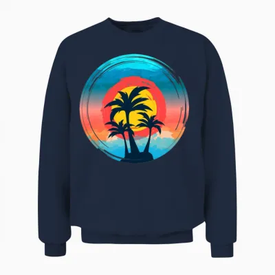 Retro Sunset Arts Unisex Sweatshirt - Navy