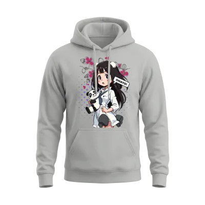 Retro-Chibi - Unisex Lightweight Terry Unisex Hoodie - Ash