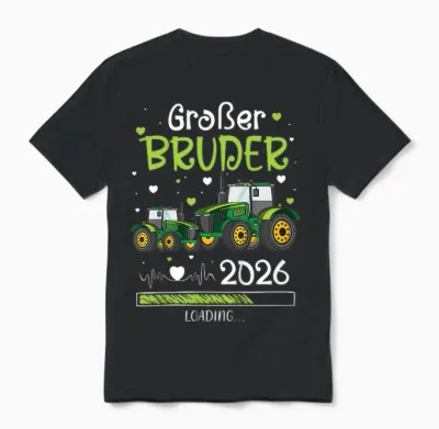 Children's T-Shirt with German Text "ich Werde Großer Bruder 2026" (german Language) Unisex T-Shirt - Black