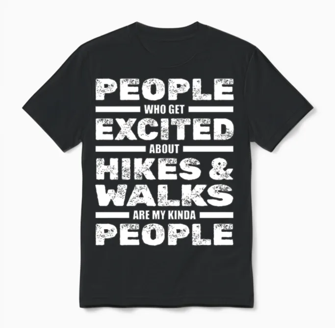 Hiking Trails Outdoor Hike Hiker Unisex T-Shirt in Black