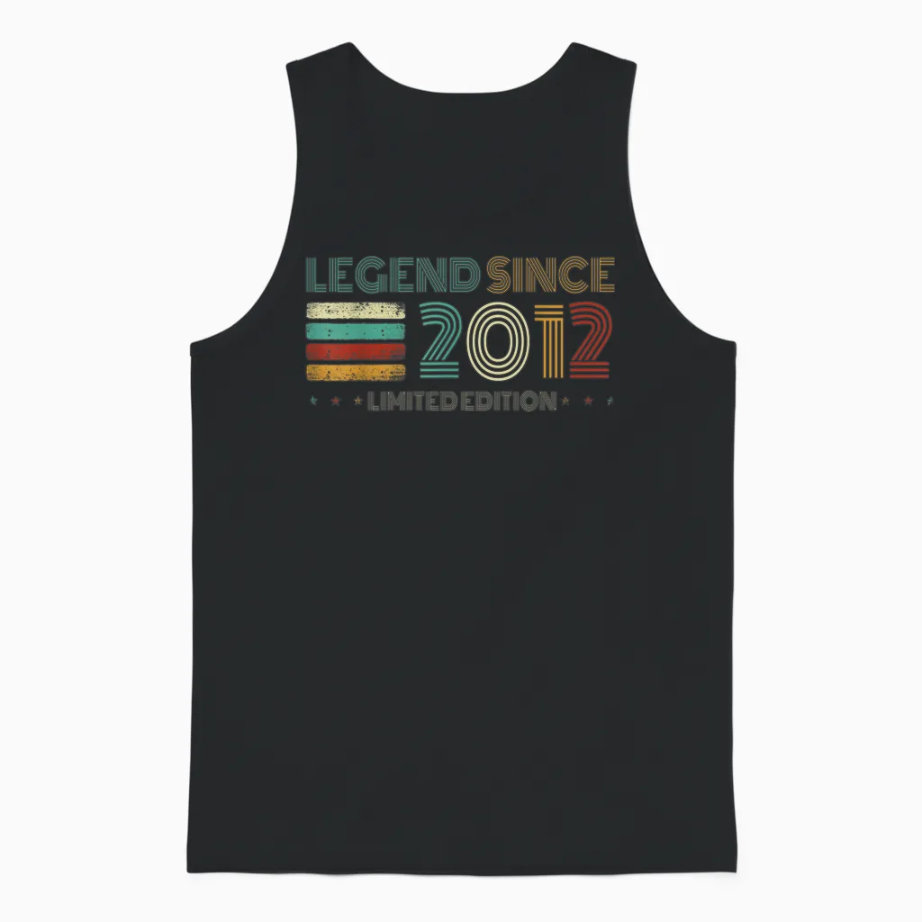 13 Years Old Legend Since 2012 13th Birthday Unisex Tank Top in Black