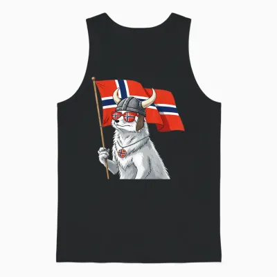 Norway Flag Norge Norwegian Pride Unisex Tank Top - Black