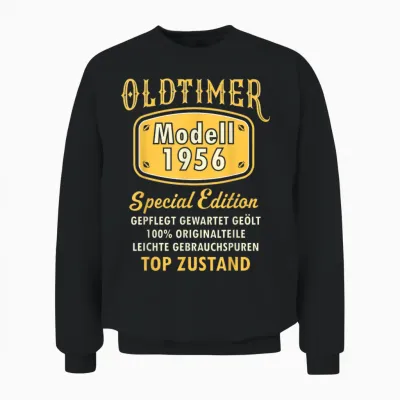 1956 Geburtstag Mann 70 Dekoration Lustig 70er 70 Geburtstag Unisex Sweatshirt - Black
