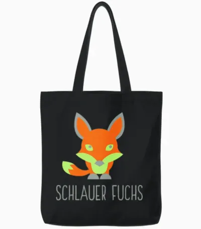 A Cunning Fox Tote Bags - Black