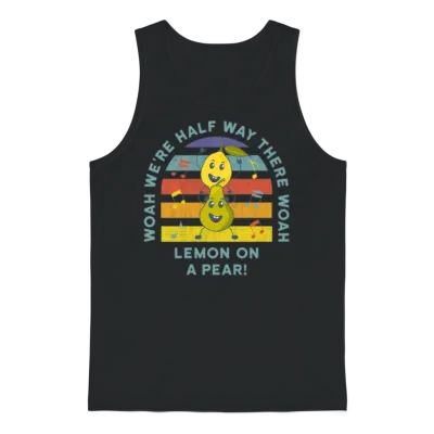 Lemon on a Pear Funny Unisex Tank Top - Black