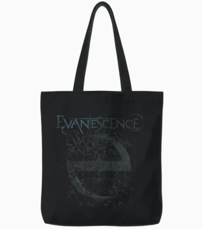 Evanescence Blue Distressed Logo 2 Tote Bags - Black
