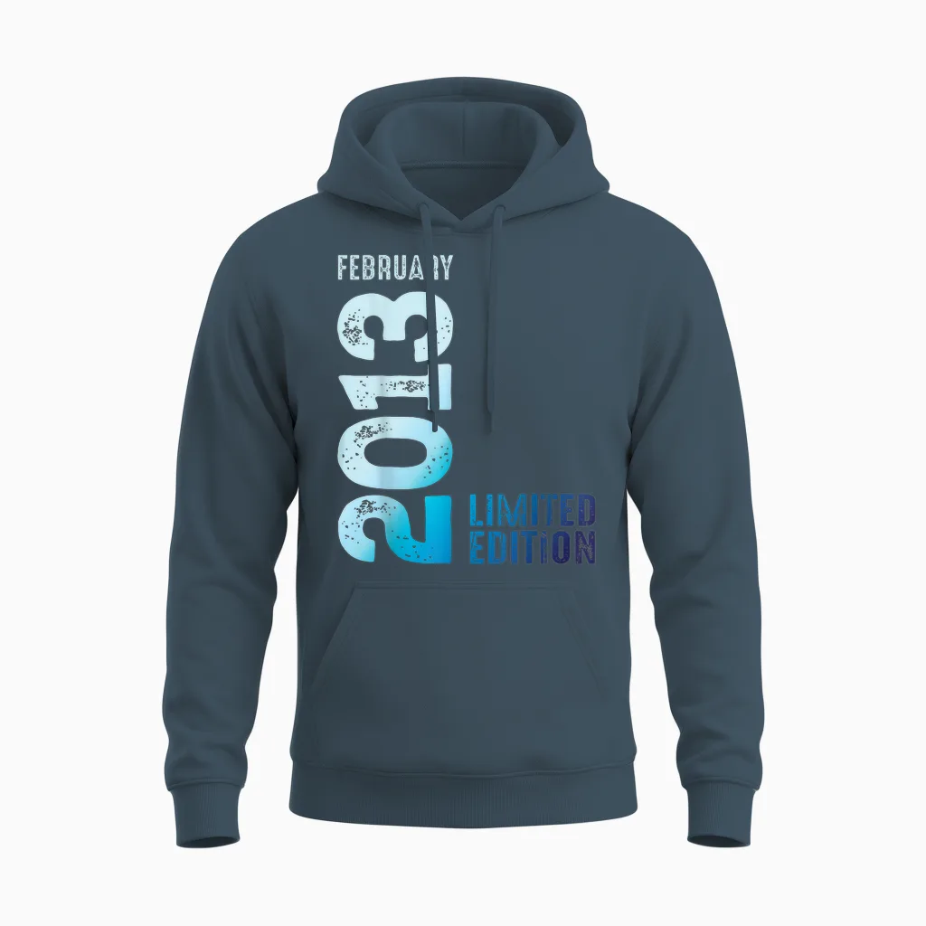 Limited Edition 2013 February 2013 T-Shirt, Black, S Unisex Hoodie in Dark Heather