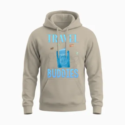 Traveller Flight Travel Buddies Unisex Hoodie - Sand
