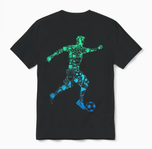 Soccer Soccer Player Boys Kids Unisex T-Shirt in Black