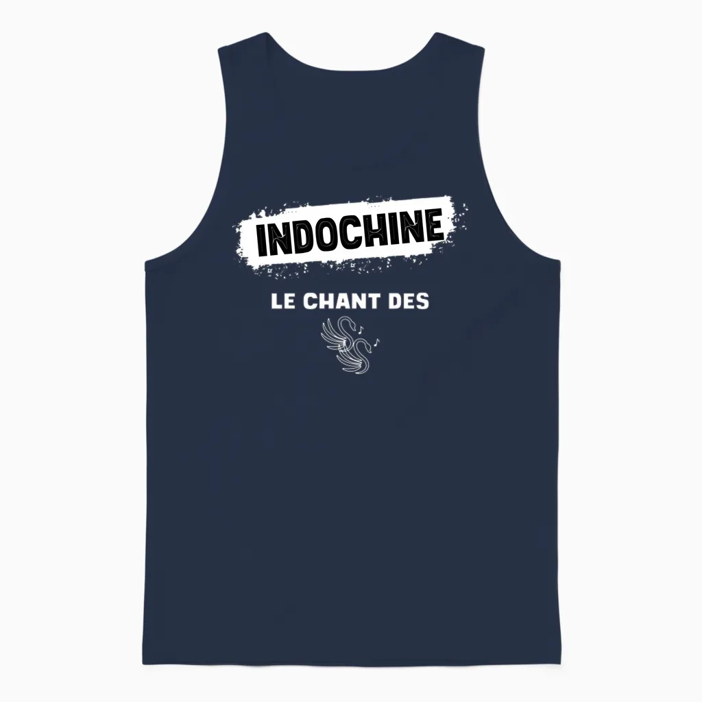 Indochine Swans Men Women and Children Long Sleeve, Black, S Unisex Tank Top in Navy
