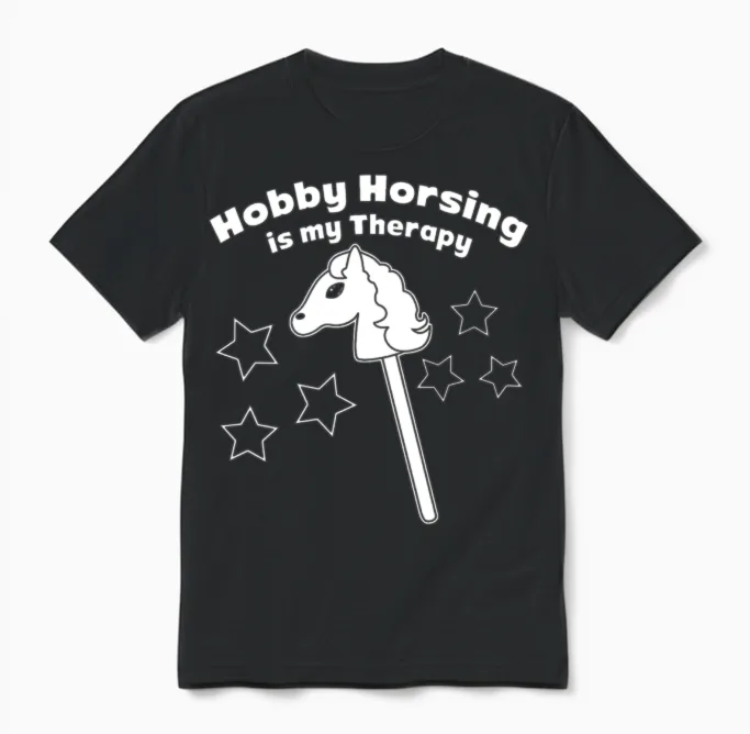 Hobby Horsing Joke Hobby Horse Unisex T-Shirt in Black