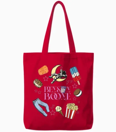 Ben Son Boone Name Tee Fan Music Retro Aesthetic Ice Cream Tote Bags - Red