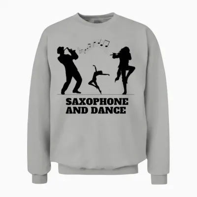 Saxophone and Dance.sax Sillhouet.jazz and Dance. Unisex Sweatshirt - Ash