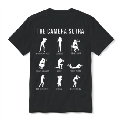 Photographer, the Camera Sutra, Funny Giftidea Unisex T-Shirt - Black
