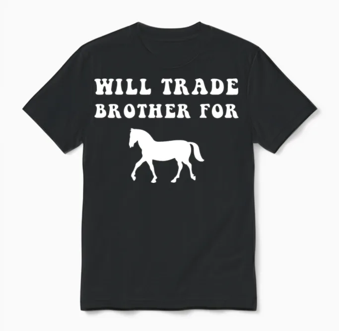 Funny Horse Animal, Horse Lover, Brother Gifts Unisex T-Shirt in Black