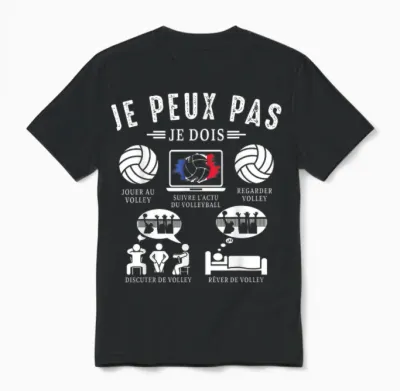 I Can't I Have Volleyball Volleyball Fans Funny T-Shirt, Black, S Unisex T-Shirt - Black