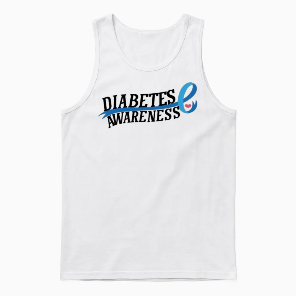 Diabetes Awareness Unisex Tank Top in White