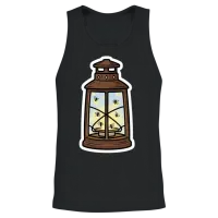 Glowing Firefly Lantern Illustration Unisex Tank Top - Black – 2