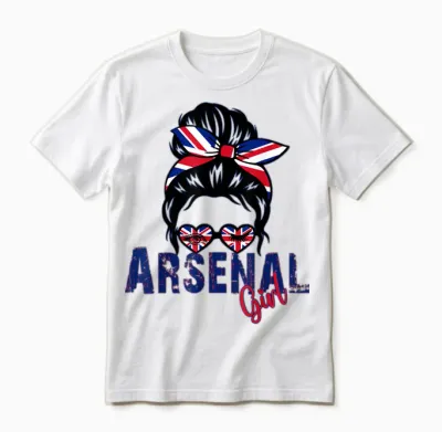 Arsenal Girl Love Arsenal Souvenir T-Shirt, Black, S Unisex T-Shirt - White