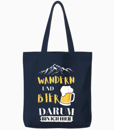 Wandern Und Bier Darum Bin Ich Hier Tote Bags - Navy