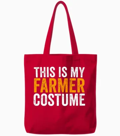 This Is My Farmer Costume Funny Halloween Farm Tote Bags - Red