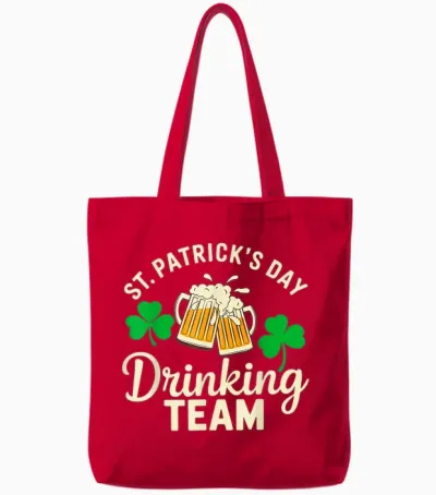 St. Patricks Day Drinking Team Irish Party Outfit Tote Bags - Red