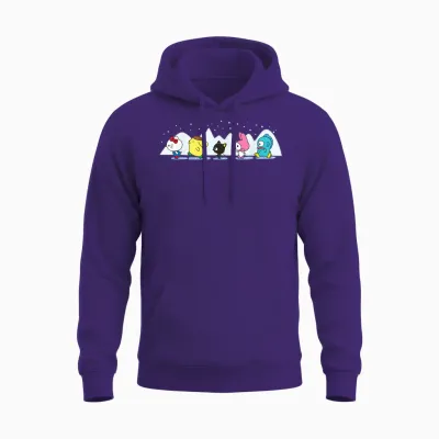 Sanrio Characters Holiday Ice Skating Unisex Hoodie - Purple