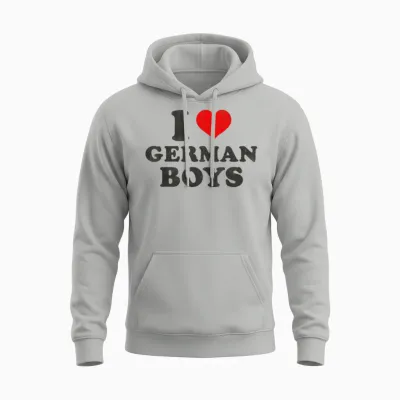 Ich Liebe Deutsche Jungs Rotes Herz Lustig Ich Liebe Deutsche Jungs Unisex Hoodie - Ash