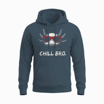 Chill Bro Funny Axolotl with Sunglasses Gamer Unisex Hoodie - Dark Heather