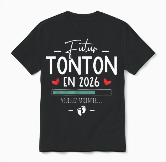 You Will Be Future Tonton 2026 Announcement Pregnancy Tonton Unisex T-Shirt in Black