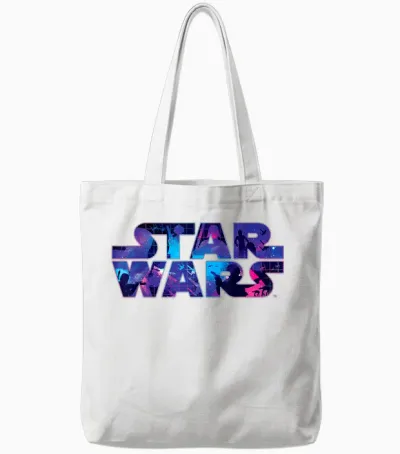 Star Wars Logo Retro 90s Galaxy Tote Bags - White