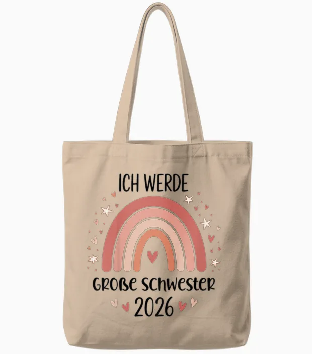 Children's T-Shirt with German Text "ich Werde, Black, S Tote Bags in Natural