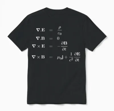 Maxwell Equations of Electromagnetism Physics Unisex T-Shirt - Black