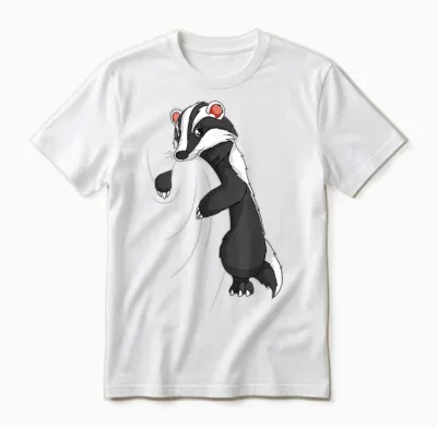 Badger T-Shirt, Black, S Unisex T-Shirt - White