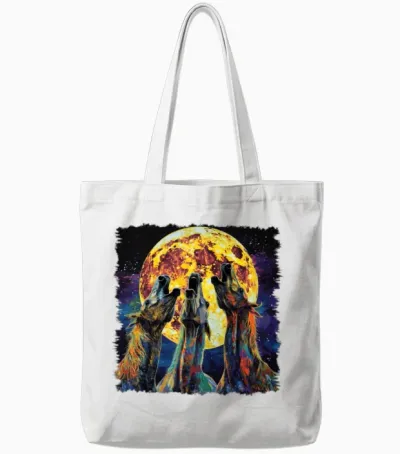 Appaloosa Horse Howling Moon Tote Bags - White