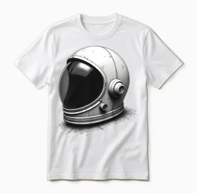 Retro Astronaut Helmet Unisex T-Shirt - White